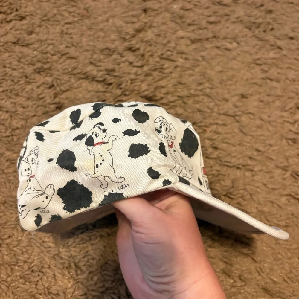 Disney 101 Dalmatians Black White Painters Hat Black White Red Vintage 90s Kids